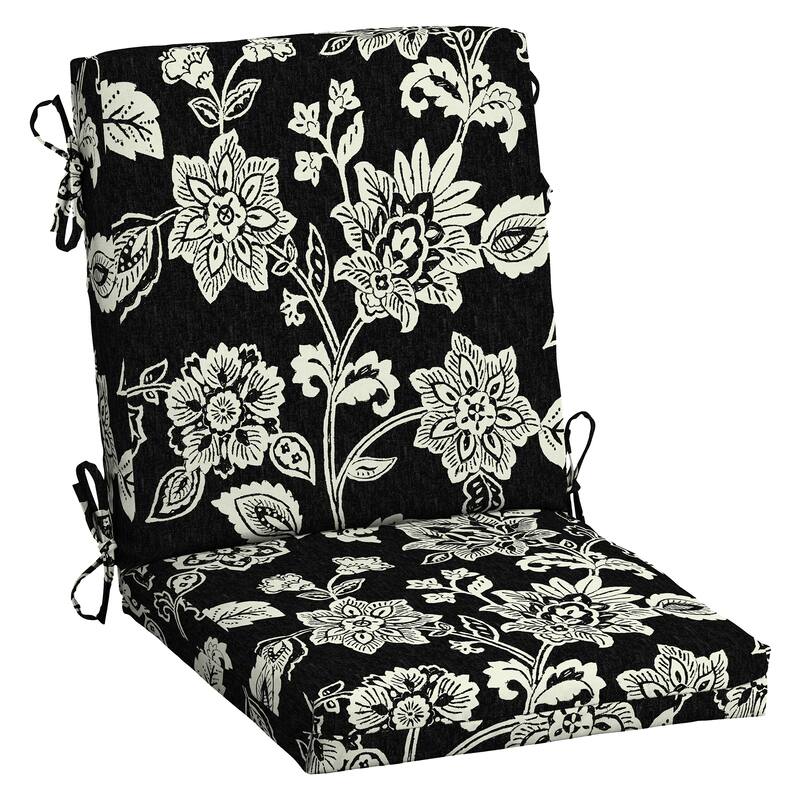 ARDEN Outdoor Midback Chair Cushion, 18 x 16.5 - Ashland Black Jacobean