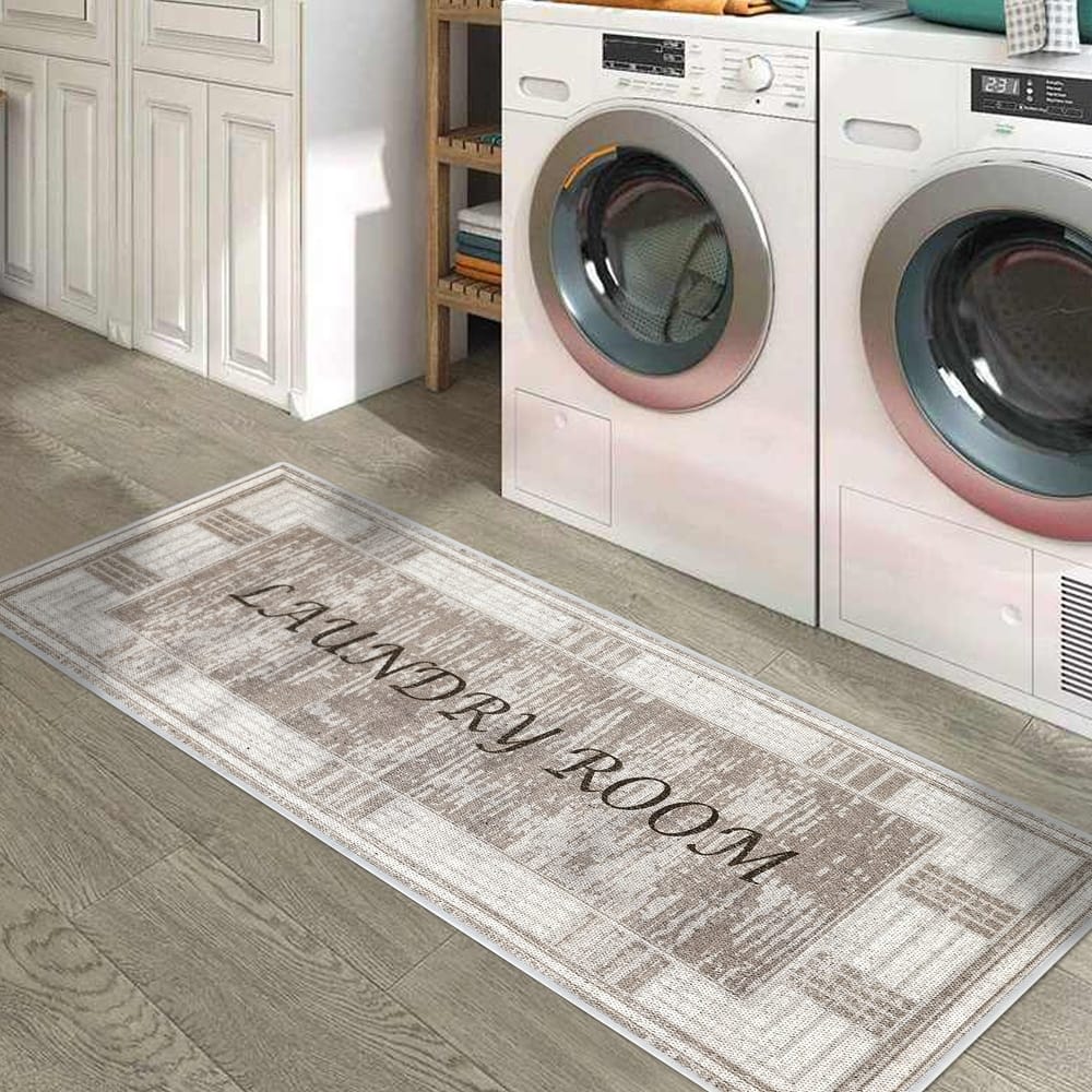 SussexHome Washable Ultra Thin Laundry Room Rug Runner - 20" x 59"