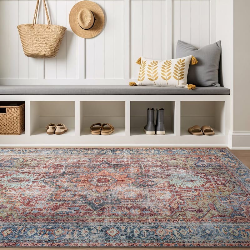 World Rug Gallery Traditional Distressed Washable Area Rug