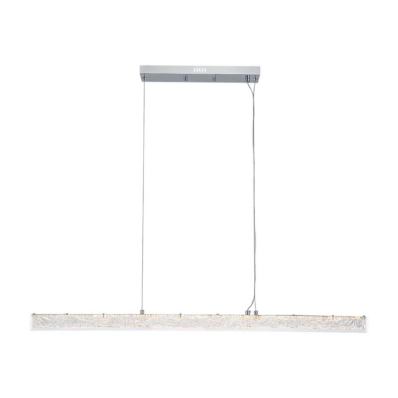 Contemporary Dimmable LED Crystal Style Resin Linear Island Pendant
