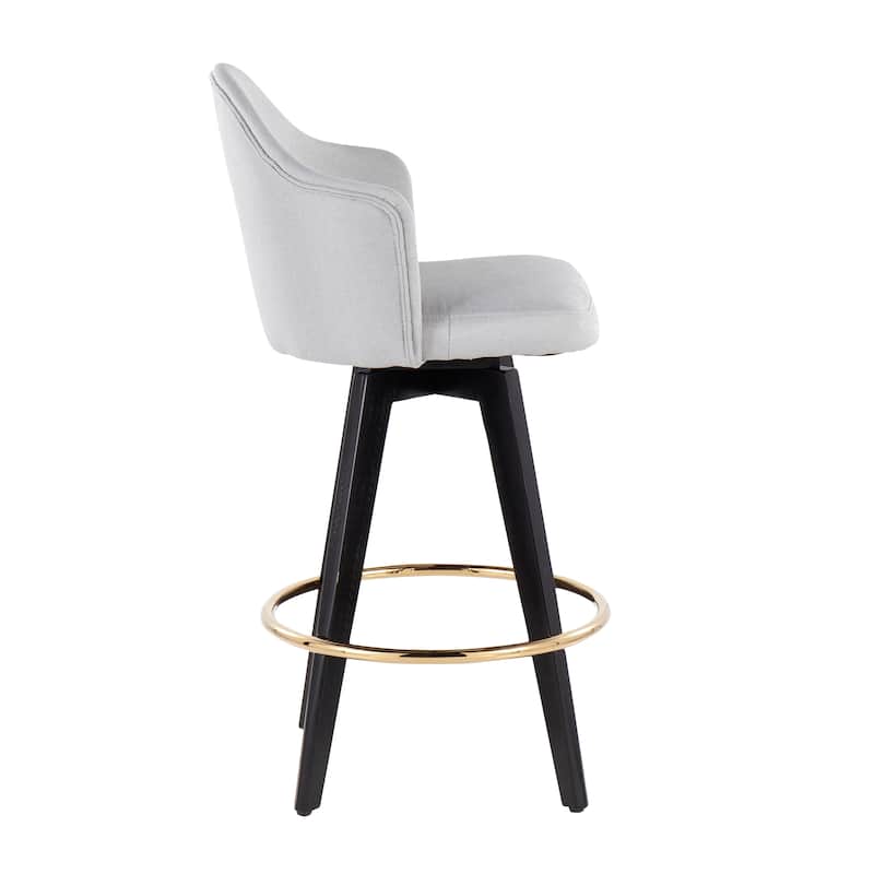 Carson Carrington Valsatra 26" Upholstered Counter Stool with Black Wood Base (Set of 2)