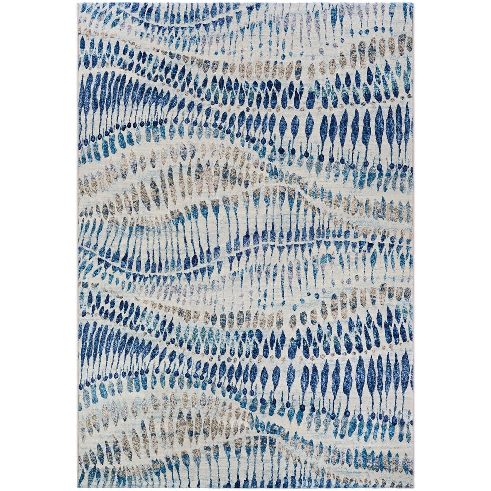 Dream Decor Rugs Provencal Charlot Blue Multicolor Area Rug
