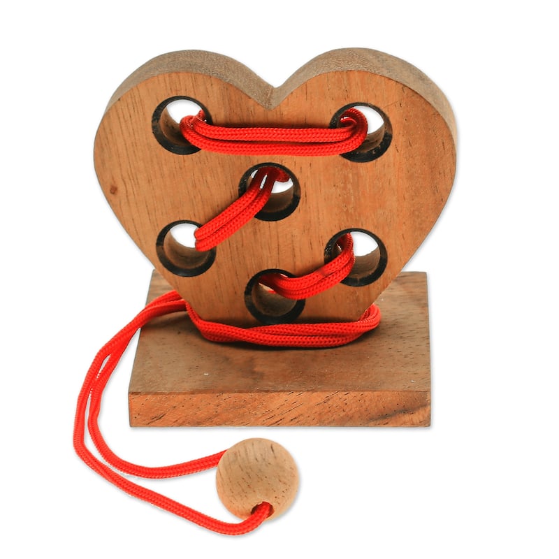 Novica Handmade Heart Embrace Wood Disentanglement Puzzle Game Bed Bath & Beyond 40468742