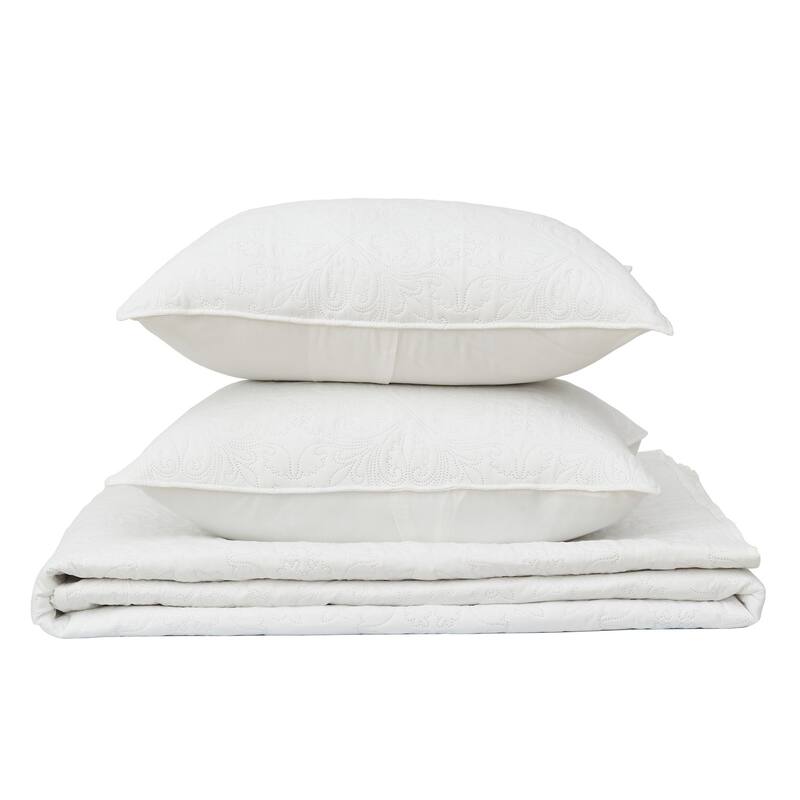 Premium Intricate Pinsonic Microfiber Quilt Set With Shams