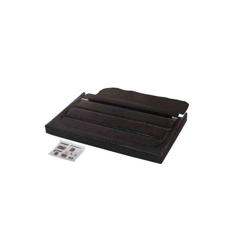 Erin Upholstered Twin Bed - Modern Black Faux Leather Platform Bed Frame