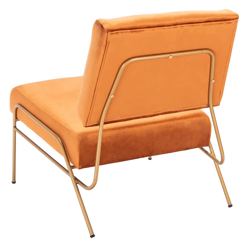 SAFAVIEH Riekie Glam Velvet Accent Chair - 26.6" W x 30" L x 30" H - 27Wx30Dx30H