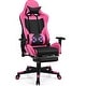 preview thumbnail 8 of 56, Costway Massage Gaming Chair Reclining Racing Office Computer Chair Black/Rose