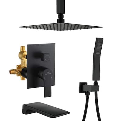 Ceiling Mount Shower Faucet and Tub Faucet with 10 inch Fixed Shower Head