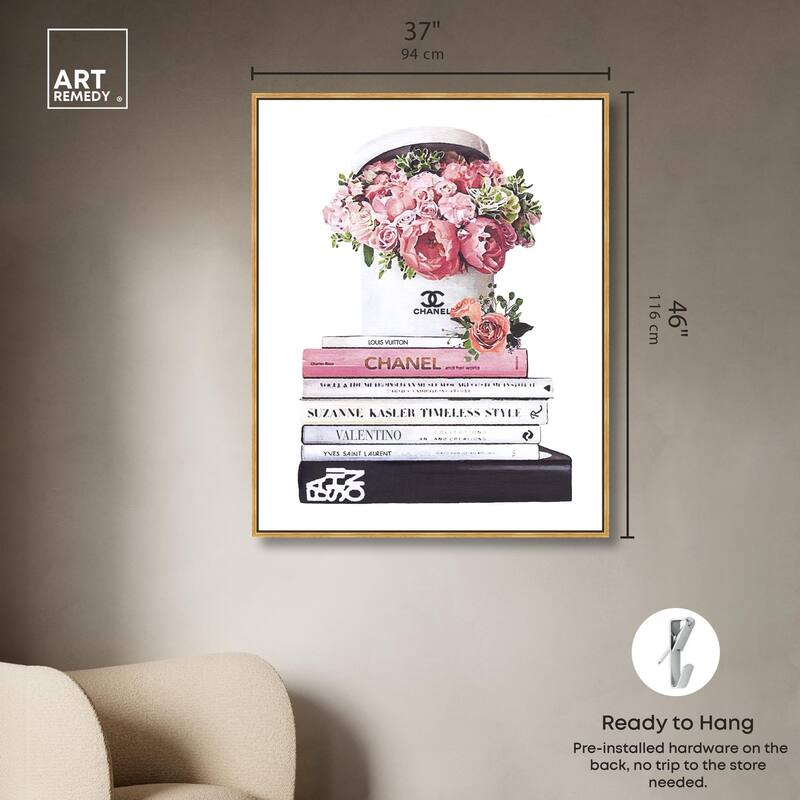Pretty Roses upon Books Canvas by Art Remedy
