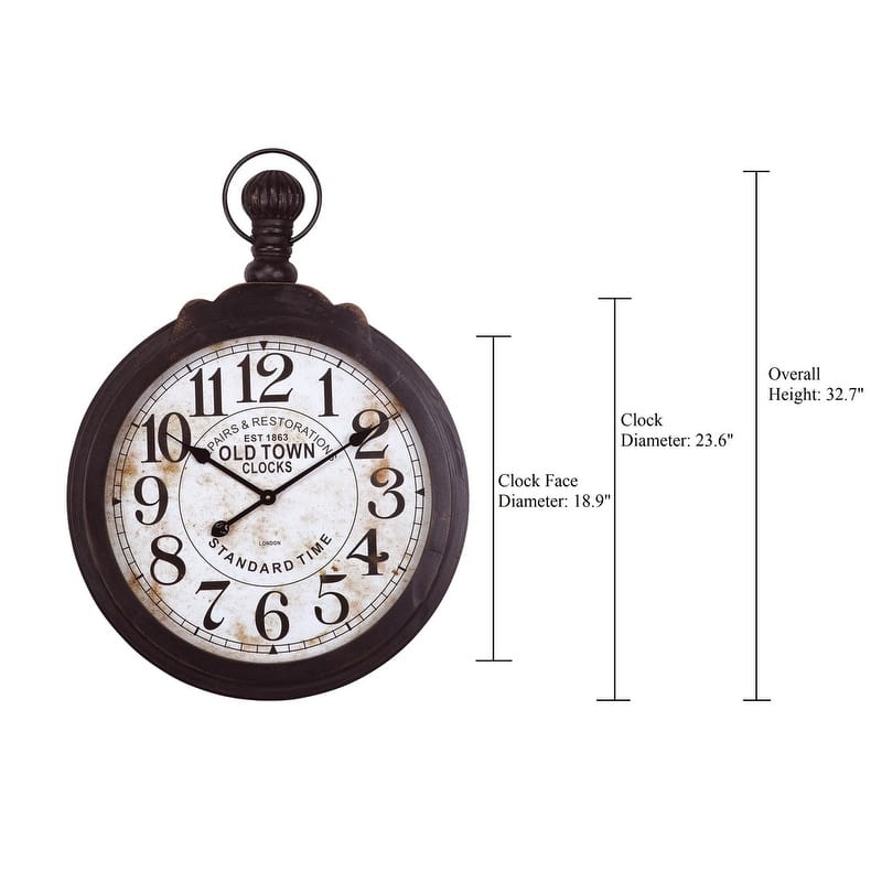 Black Wood Timepiece Wall Clock