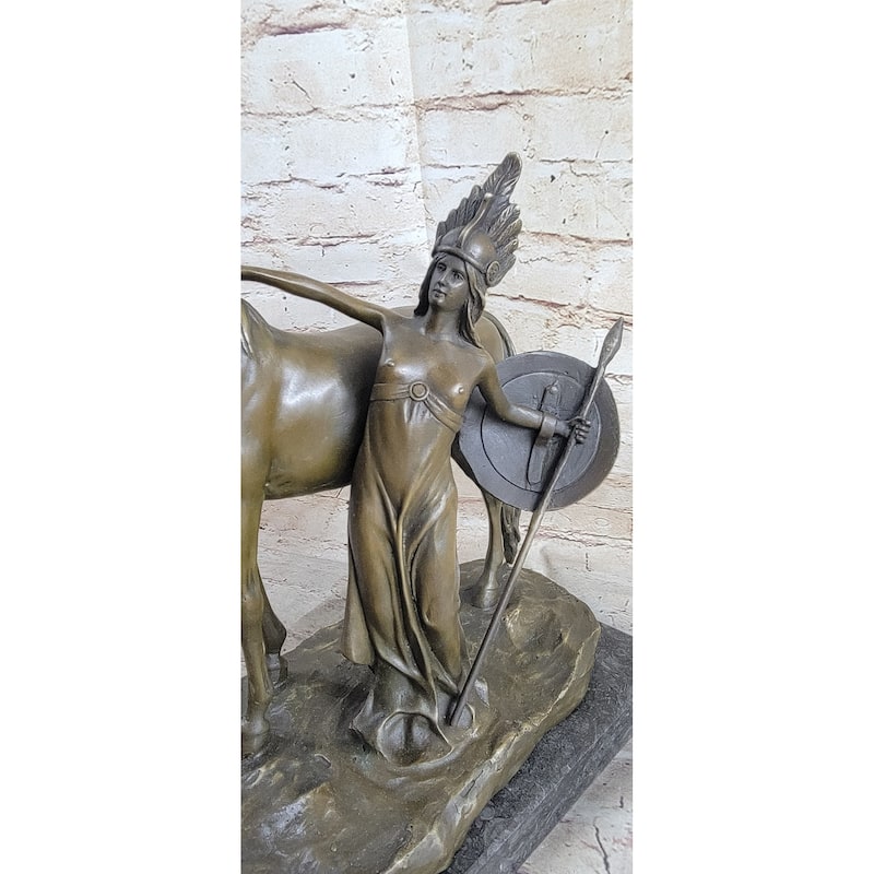Hippolyta Queen Of The Amazonian Greek Mythology Bronze Statue Sculpture 12 Inches X 12 Inches