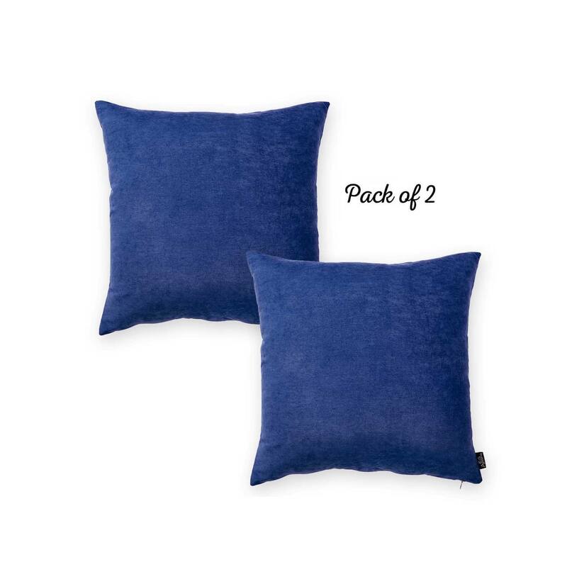 Honey Set of 2 Decorative Throw Pillow Cover Solid Color Square 22" in