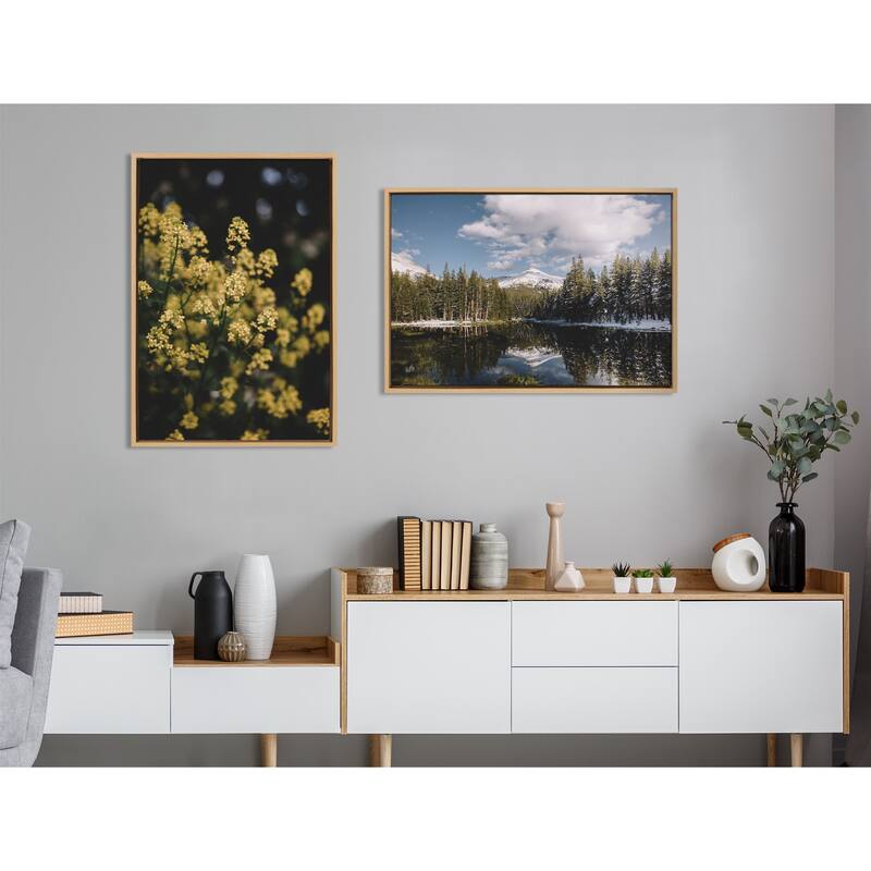 Kate and Laurel Sylvie Mountain Reflection Canvas by Patricia Hasz
