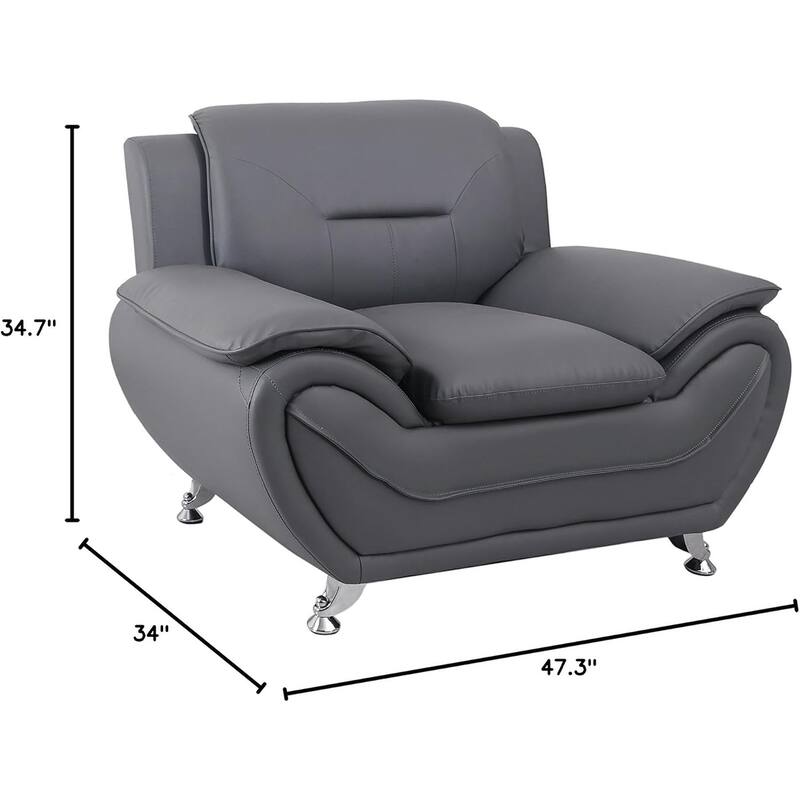 Sanuel 47.3" Wide Faux Leather Club Chair