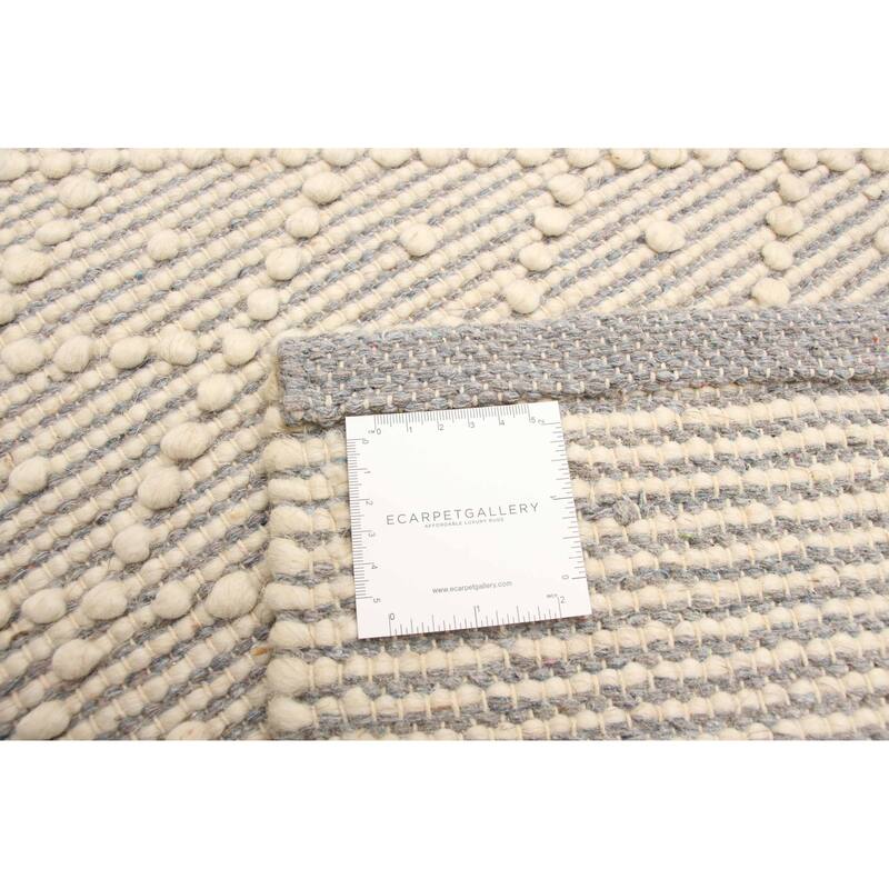 ECARPETGALLERY Braid weave Sienna Grey Wool Rug - 4'11 x 7'11
