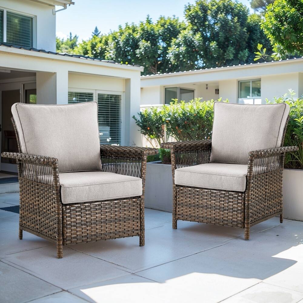 Gymojoy Patio Rattan Chair Set of 2