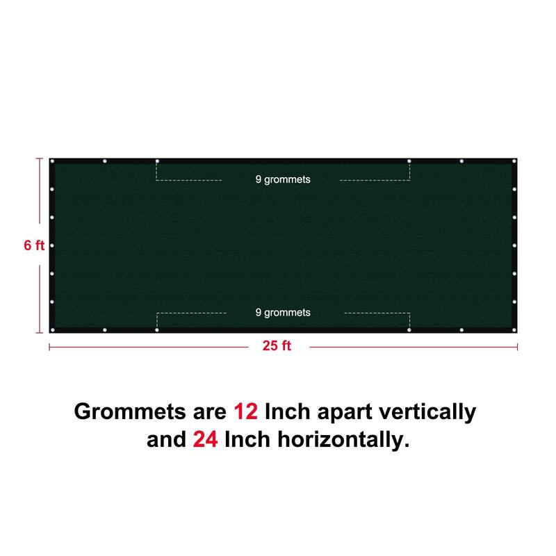 Shatex Privacy Fence Screen Heavy-Duty 90% Blockage Shade Cover Fencing Net , 6 x 25 ft.