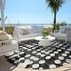 preview thumbnail 92 of 101, Machine Washable Indoor/ Outdoor Chantille Abstract Dots Rug Black - 8' x 8'