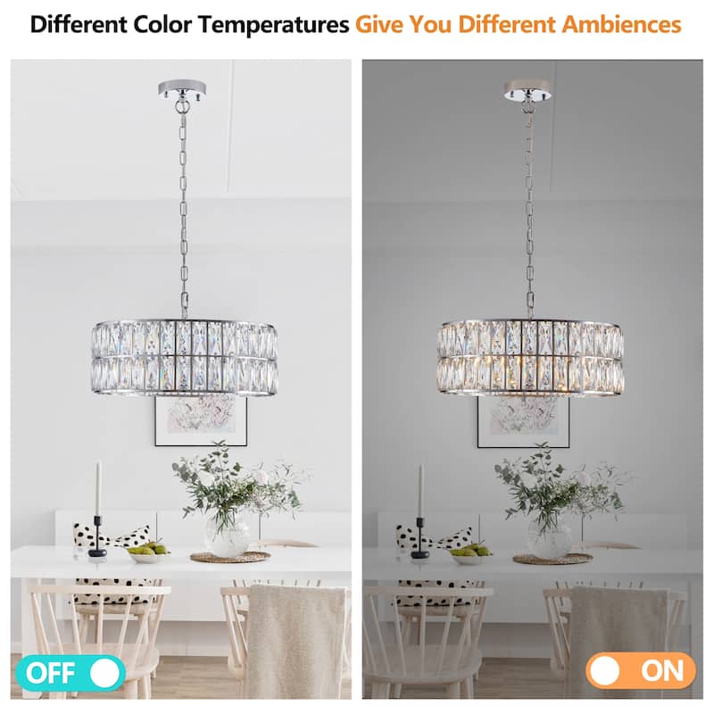 Modern Crystal Drum Chandelier