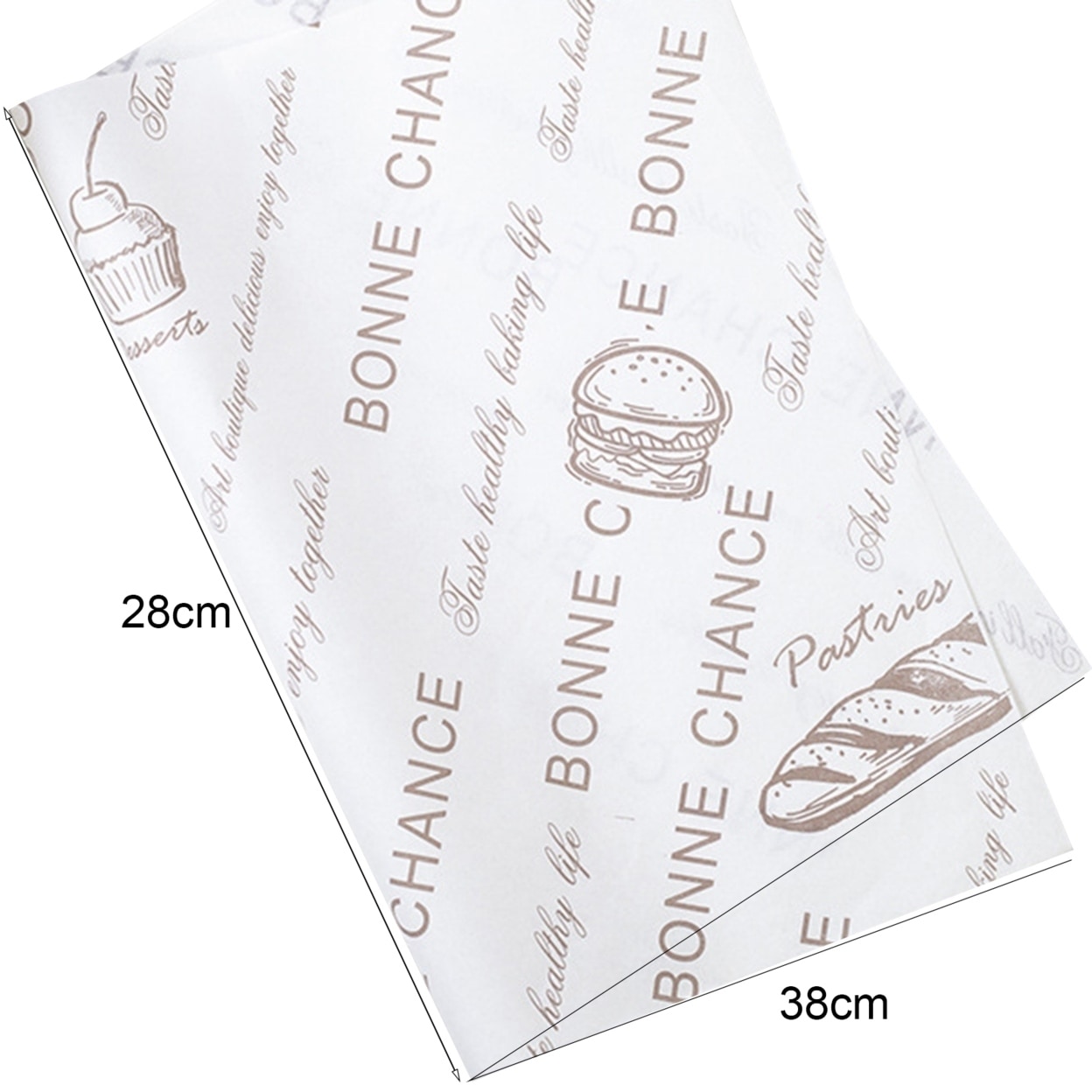 Deli Paper Sheets Waterproof Food Basket Liners Oilproof Paper