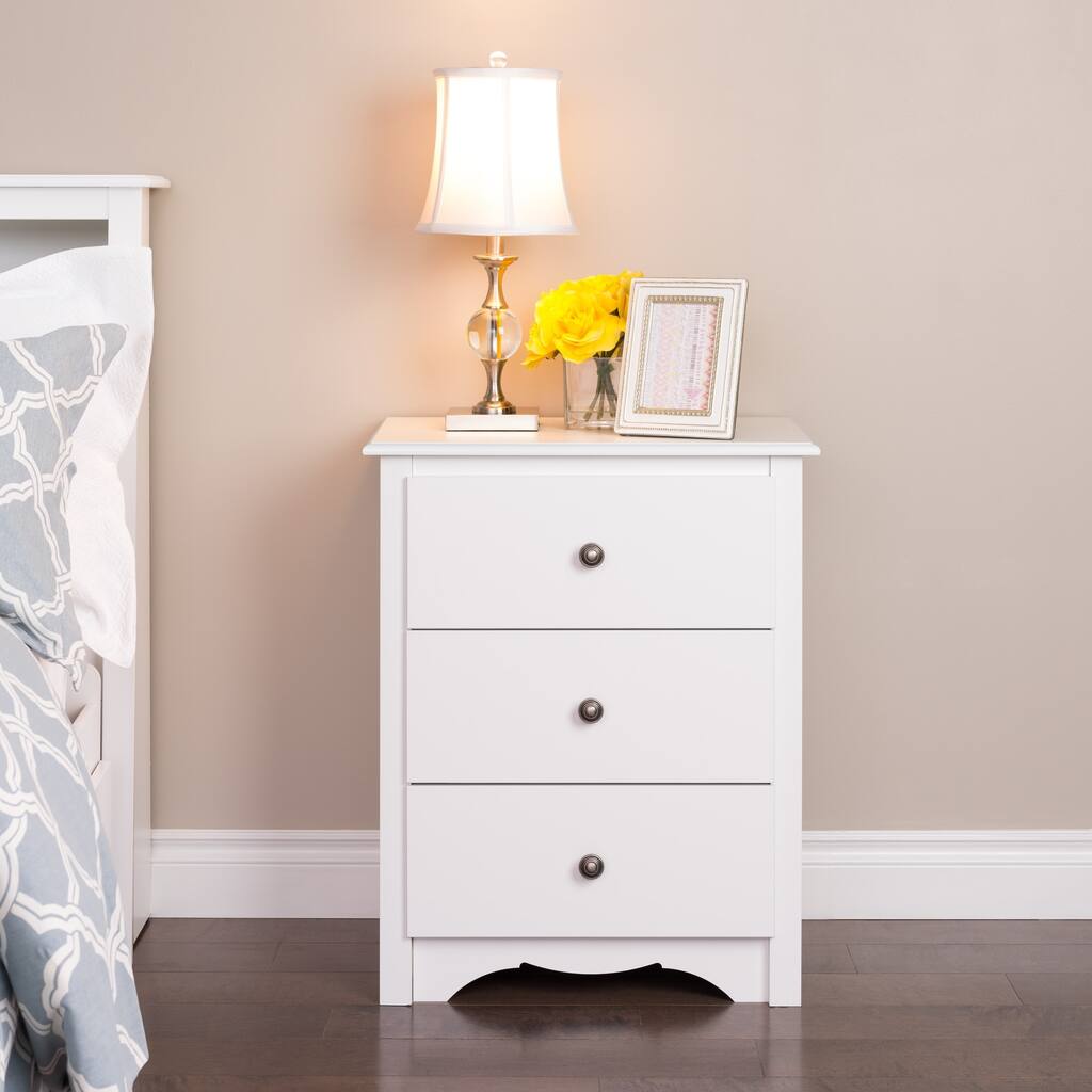 Copper Grove Periyar White 3-drawer Tall Nightstand