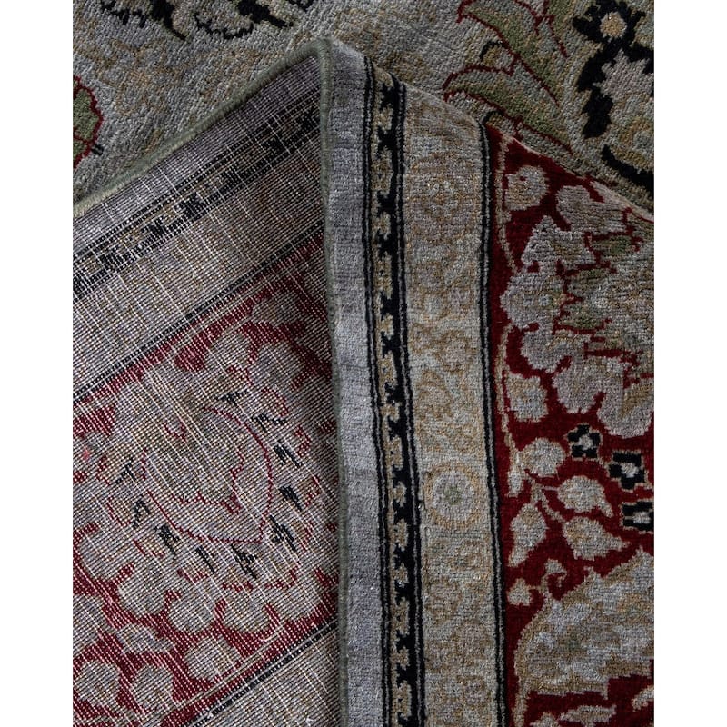 Overton Hand Knotted Wool Vintage Inspired Modern Contemporary Overdyed Gray Square Area Rug - 6' 2" x 6' 5"