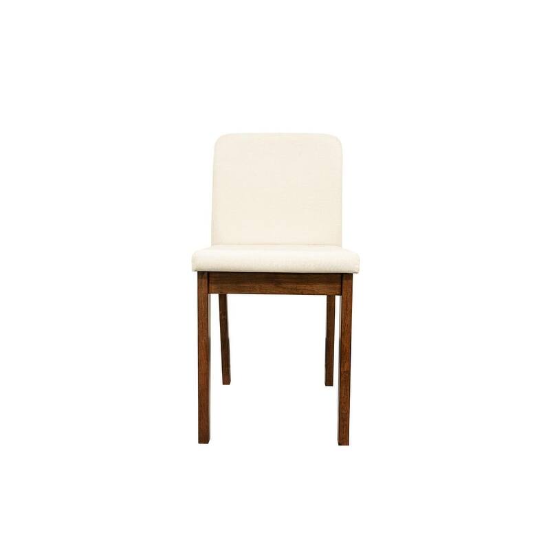 5pc Dining Room Set Dining Table 4x Chairs Fabric Chair Seat Kitchen Breakfast Rubberwood Veneer Unique Design