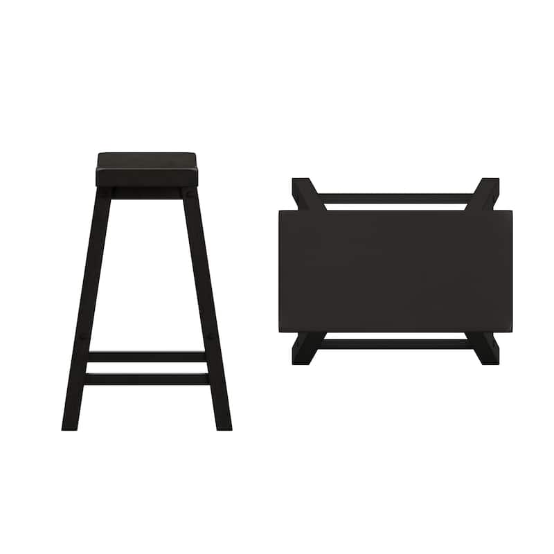 Cadiz Saddle Seat 24" Counter Height Backless Stools (Set of 2) - Stool