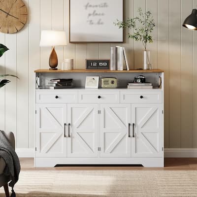 51" Sideboard Buffet Cabinet With Charging Station