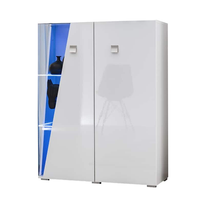 Edge WSN Modern 35" Curio Cabinet - White