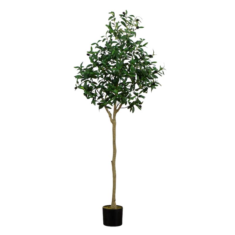 Potted Black Olive Artificial Tree - 5'