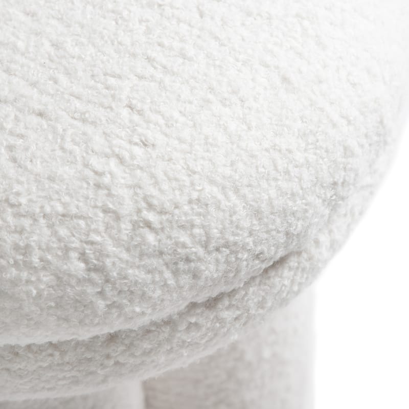 24/7 Shop At Home Modern Boucle Upholstered Ottoman with Tri-Pillar Pedestal