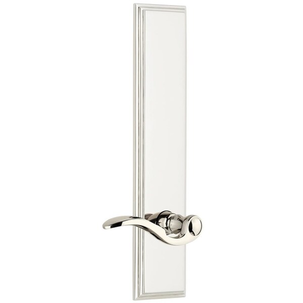 Grandeur CARBEL_TP_PSG_234_RH Carre Solid Brass Tall Plate Rose Right Handed Passage Door Lever Set with Bellagio Lever and