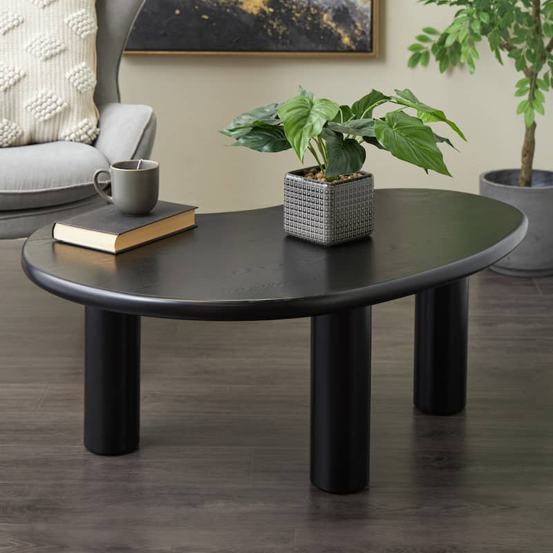 Wood Heart Inspired Coffee Table with 3 Legs - Black - Roche River Decor