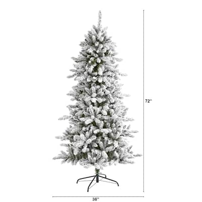 6ft. Flocked Fir Artificial Christmas Tree with Pine Cones and 696 Bendable Branches - Snow-Dusted Holiday X-Mas Centerpiece