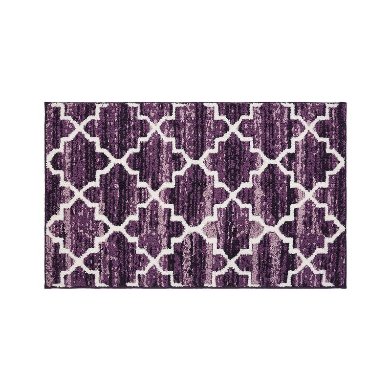 Better Trends Savio Collection Marrakesh Bathroom Rug - 100% Micro Polyester with Gel Foam Backing, Machine Washable Bath Mat