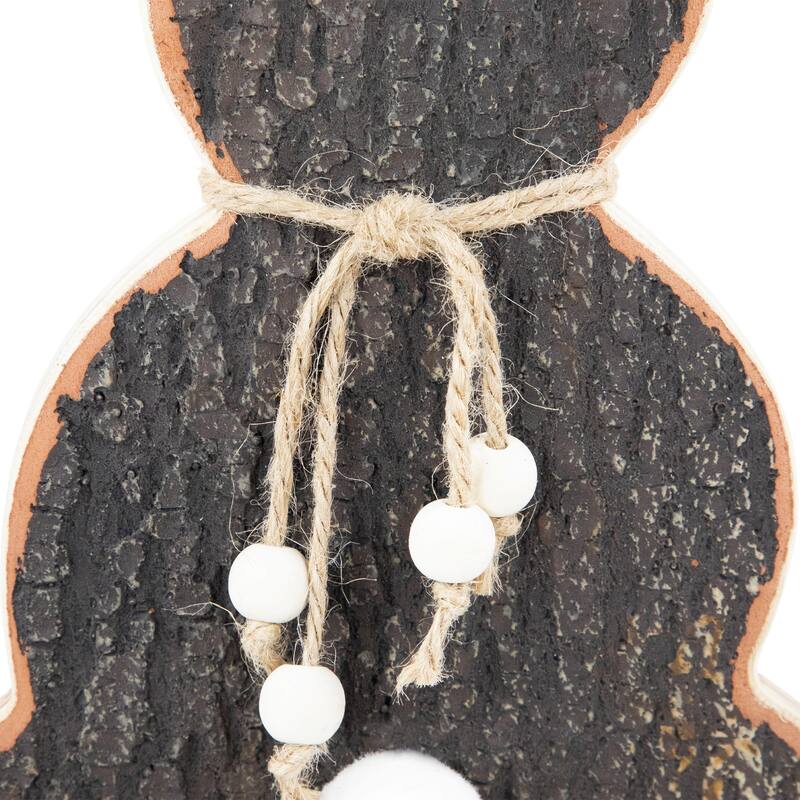 Rabbit Trio Wooden Tree Bark Easter Decoration - 15.75"