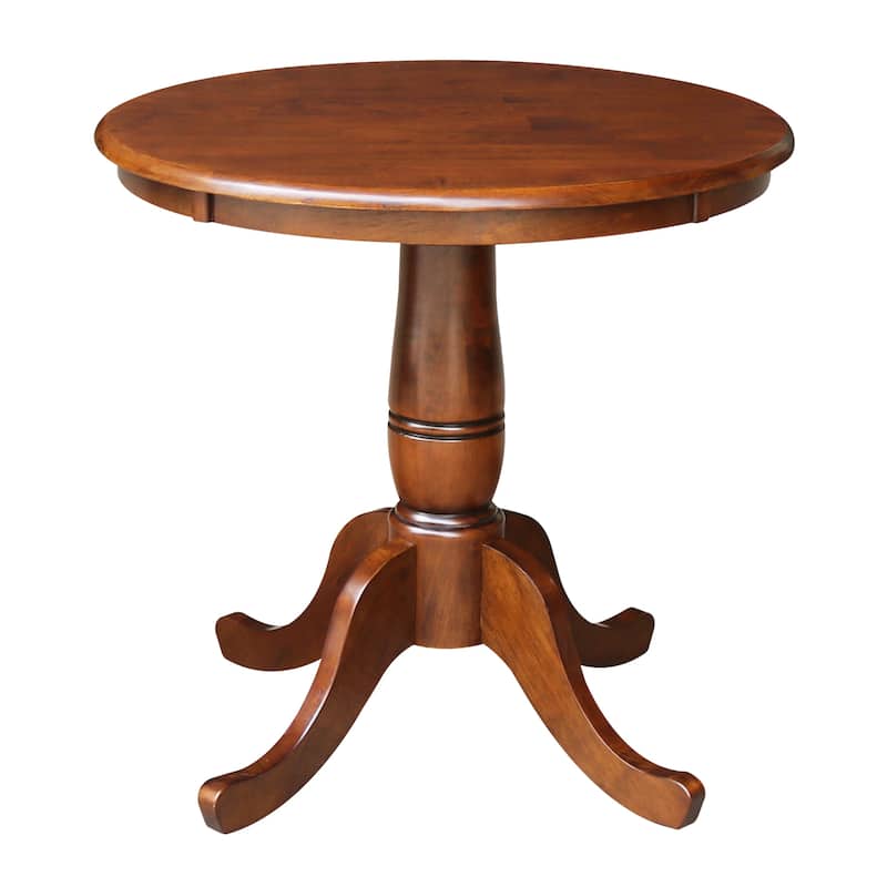 International Concepts 30-inch Round Pedestal Table - 29.1"H - Espresso