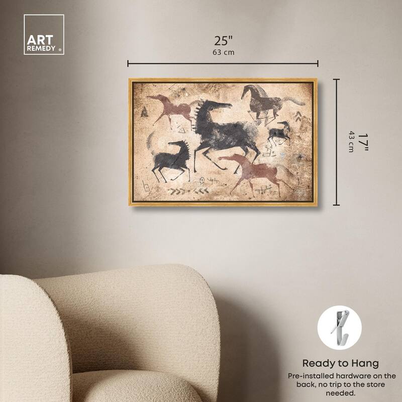 Cave Drawing Horses Canvas by Art Remedy
