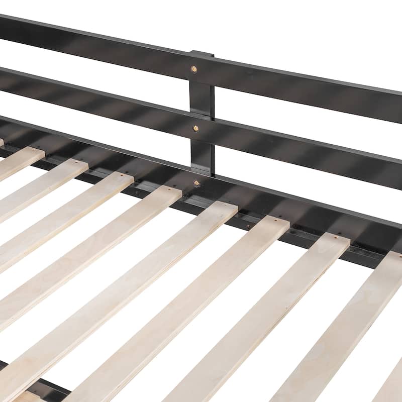Full Over Full Bunk Bed With Twin Size Trundle And Ladder -Espresso