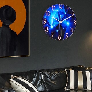 12'' Round Ultra-thin Tempered Glass Creative Wall Clock - 12"*12"*1.2 ...
