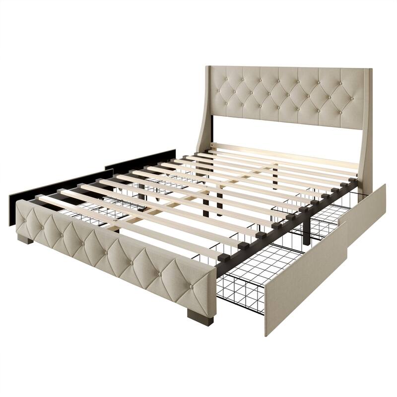 Olympia Tufted Upholstered Storage Platform Bed
