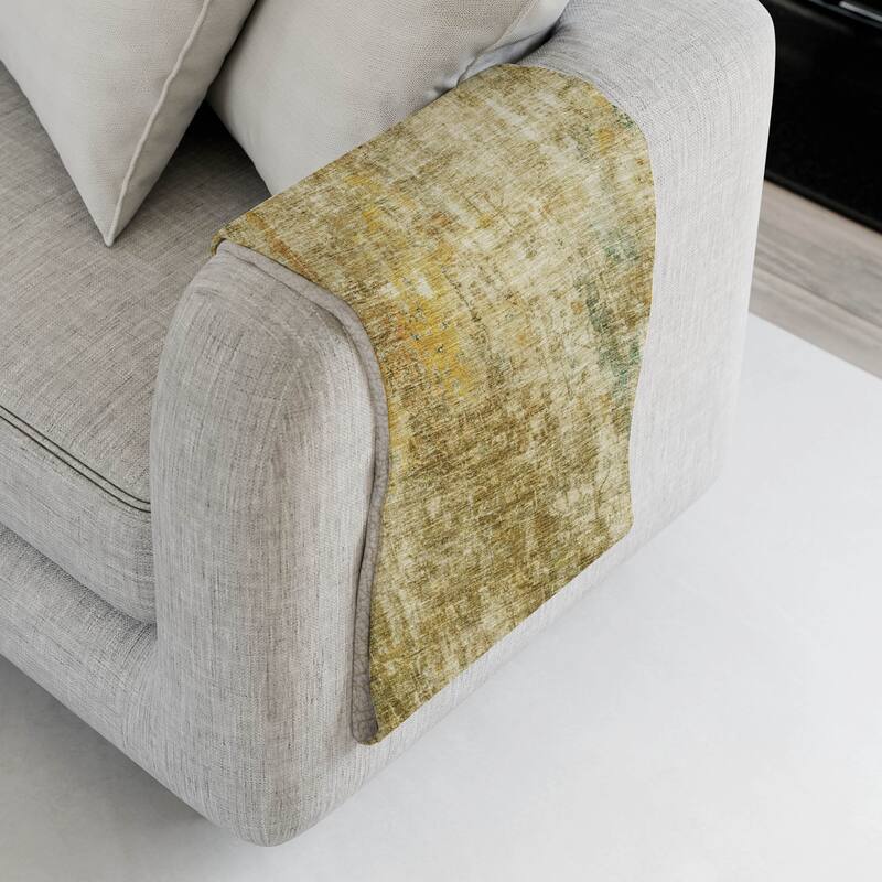 Premium Machine Washable Modern Abstract Sherpa Throw Blanket - Brown - 4'2" x 5'10"