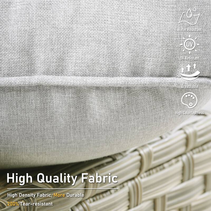 HOOOWOOO 2-piece High Back Wicker Rattan Outdoor Patio Chair Set