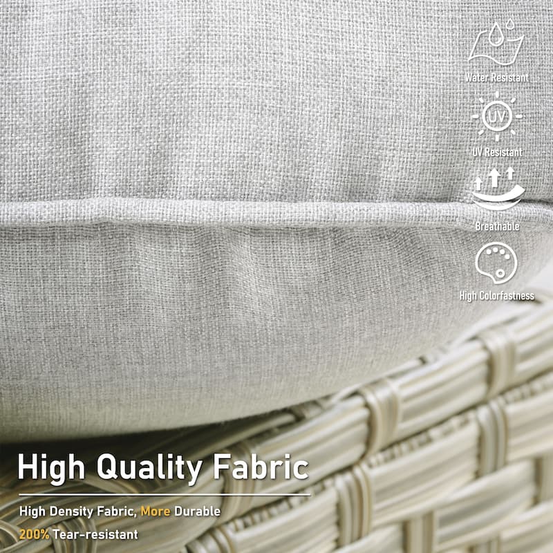 HOOOWOOO 5-piece Wicker Outdoor Furniture Swivel Chairs Set with Fire Pit