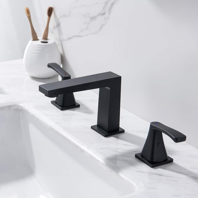 4.72"H Stainless Widespread 2-Handle Bathroom Sink Faucet