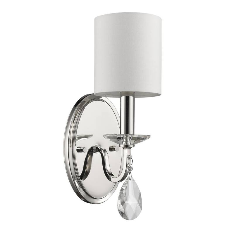 Silver Linen Shade Silver Steel 3 Light Flush Mount Wall Sconce LED - 6” x 5” x 13.75” (D x W x H)