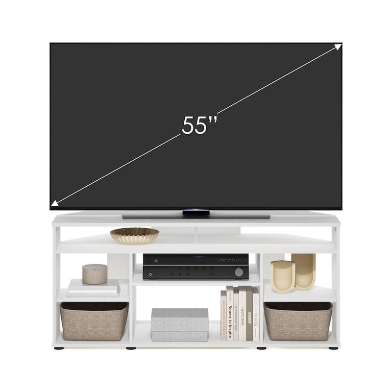 Furinno Jensen Corner TV Stand TV up to 55 Inches, Espresso