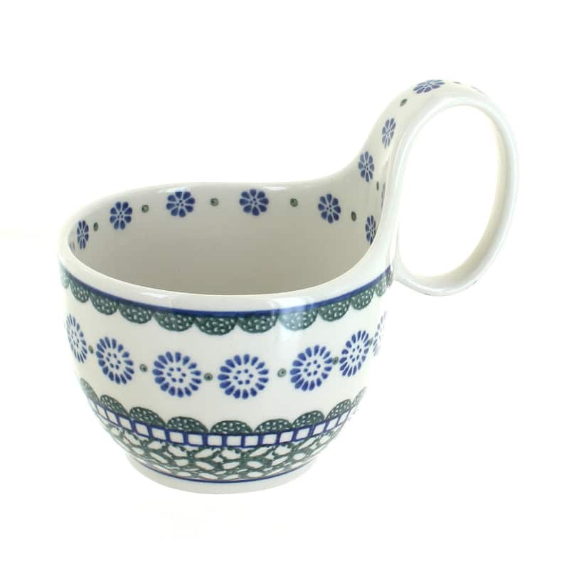 Blue Rose Polish Pottery 845 Ceramika Artystyczna Soup Mug - Maia