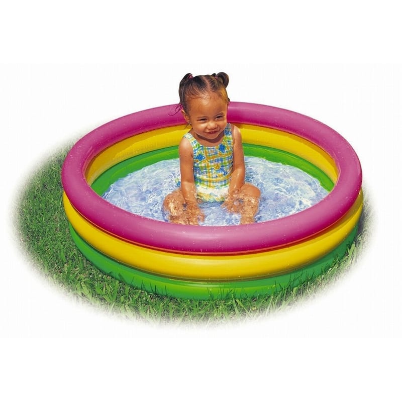 Intex 34in x 10in Sunset Glow Soft Inflatable Baby/Kids Swimming Pool (4 Pack) - 1.3